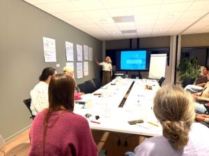 interactieve bijeenkomst met presentatie met werknemers